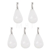 Teardrop Platinum Tone Brass Quartz Crystal Pendants G-F267-04I-3