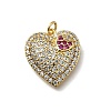 Brass Micro Pave Cubic Zirconia Pendants KK-C090-42G-05-1