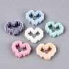Flocking Opaque Acrylic Heart Beads OACR-T030-07M-1