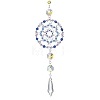 Glass Beaded Flower Hanging Ornaments HJEW-TA00187-1