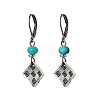 Alloy Rhombus Leverback Earrings for Women WGCA4A6-01-5