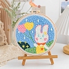 DIY Rabbit Pattern Punch Embroidery Beginner Kits for Beginners PW-WGB2670-13-1