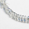 Half Blue Plated Crystal Glass Beads Strands X-EGLA-F025-B01-1