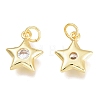 Brass Micro Pave Cubic Zirconia Charms KK-M206-30G-04-2