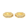 Brass Micro Pave Clear Cubic Zirconia European Beads KK-C142-11C-G-1