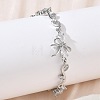Brass Micro Pave Cubic Zirconia Link Chain Bracelets for Women BJEW-C156-04E-04P-1