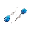 Glass and Shell Pearl Dangle Earrings EJEW-JE06020-5