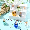 8Pcs 8 Colors Lucky Bag Shape Glass Cork Bottles Ornament AJEW-YW0002-18-4