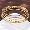 5Pcs 304 Stainless Steel Bangle Set for Women BJEW-S162-01B-G-2