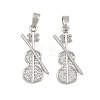 Brass Micro Pave Clear Cubic Zirconia Pendants CU-CBABDE1-16P-1