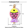 304 Stainless Steel with Glass Pendants GL-OY001-04G-03-2