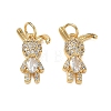 Brass Micro Pave Clear Cubic Zirconia Pendants CU-CBA9AFC-01G-30-1