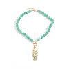 Summer Beach Bohemian Alloy Fish Pendant Resin Round Beaded Necklaces for Women WG6850D-03-2