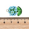 Glass Seed Beaded Pendants PALLOY-MZ01395-04-3