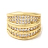 Brass Micro Pave Cubic Zirconia Open Cuff Rings RJEW-U008-44G-2