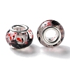 Transparent Two-Color Brass Cores Acrylic European Beads OACR-M024-05P-02-2