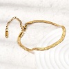 304 Stainless Steel Snake Chains Bracelets for Women BJEW-P395-02G-01-3