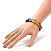 Round Imitation Amber & Mixed Stone Braided Bead Bracelet for Girl Wome X1-BJEW-JB06962-01-3