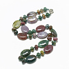 Natural Indian Agate Beaded Necklaces NJEW-S394-12-1