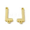 Rack Plating Brass Letter Connector Charms KK-C007-38G-L-2