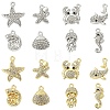 16Pcs 2 Colors 8 Styles Alloy Crystal Rhinestone Pendants FIND-YW0012-53-1
