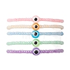 5Pcs 5 Colors Evil Eye Resin & Glass Seed Beaded Stretch Bracelet Sets BJEW-JB10477-2