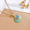 Ocean Brass Micro Pave Clear Cubic Zirconia Enamel Shell Shape Pendant Necklaces for Women WGFFEAA-04-1