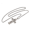 Religion 201 Stainless Steel Hollow Virgin Cross Pendant Necklaces for Men Women NJEW-Z118-01P-4
