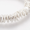 Brass Textured Beads Stretch Bracelets X-BJEW-D316-01-2