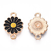 Zinc Alloy Enamel Sunflower Connector Charms ENAM-E011-01KCG-10-1