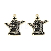 Alloy with Black Enamel Pendants AL-CBA2919-02G-04-1