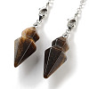 Natural Tiger Eye Pointed Dowsing Pendulums G-K338-12P-06-2