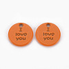 Spray Painted Alloy Charms for Valentine's Day PALLOY-Q433-027F-RS-1