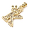 Rack Plating Brass Micro Pave Cubic Zirconia Pendants KK-D535-01K-RS-2