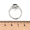 Brass Micro Pave Clear Cubic Zirconia Cuff Open Rings CU-CBA5C10-13P-5