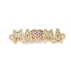 Mother's Day Brass Micro Pave Cubic Zirconia Links KK-T084-03B-G-1