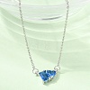 Brass Pave Cubic Zirconia Rectangle and Heart Pendant Cable Chain Necklaces KK-CBAB173-04P-08-3