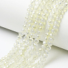 Electroplate Transparent Glass Beads Strands EGLA-A034-T4mm-H21-2