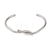 304 Stainless Steel Cuff Bangles for Women BJEW-D048-08P-1