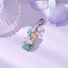 Natural Rose Quartz & Prehnite & Labradorite & Apatite Chip Beads Pendant Decorations HJEW-JM02124-03-2