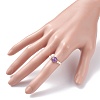 Natural Amethyst Wire Wrapped Finger Ring RJEW-TA00022-02-5