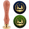 Brass Wax Seal Stamp with Handle AJEW-WH0184-0516-1