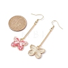 Alloy Enamel Butterfly Dangle Earrings EJEW-JE05604-02-3