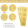 CRASPIRE 40 Sheets 4 Styles Self Adhesive Gold Foil Embossed Stickers DIY-CP0010-45-2