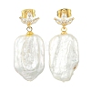 Brass Micro Pave Cubic Zirconia Stud Dangle Earrings for Women EJEW-JE07279-3