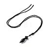 Gemstone Bullet Pendant Necklace with Nylon Cord for Women G-A210-03-3