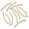 Brass Curved Tube Beads X-KK-R112-033C-NF-2