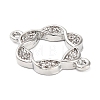 Brass Micro Pave Clear Cubic Zirconia Hollow Flower Connector Charms KK-L229-058P-2