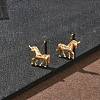 Brass Stud Earrings EJEW-F403-07G-1