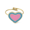 Heart 304 Stainless Steel Enamel Ring RJEW-A038-19G-01-2